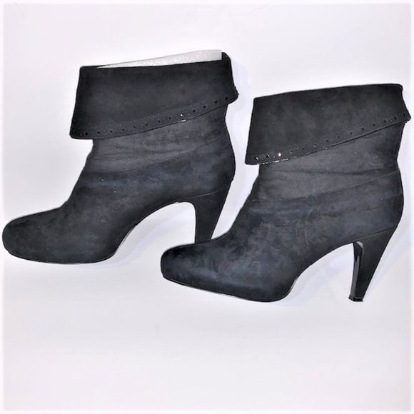 FRANCO SARTO Suede Fold-Over Boots - Picture 1 of 8